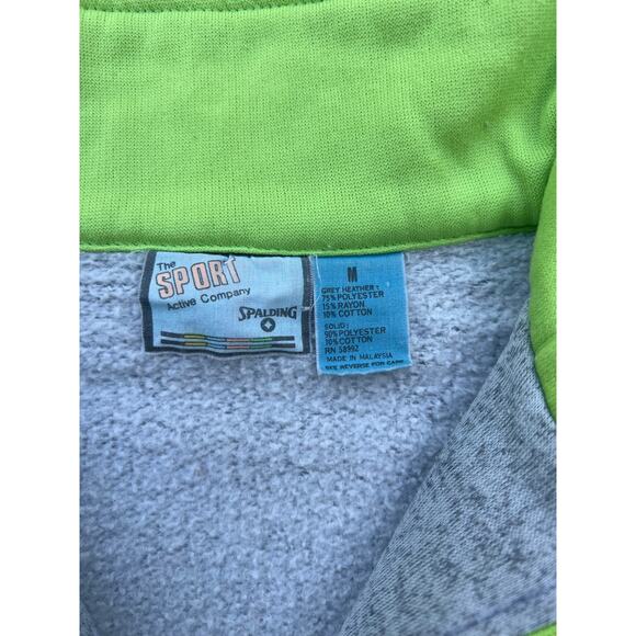 Vtg Spalding Jacket Women Size Medium Heather Gray Color-Block Mock Neck Zip-Up - Picture 3 of 6